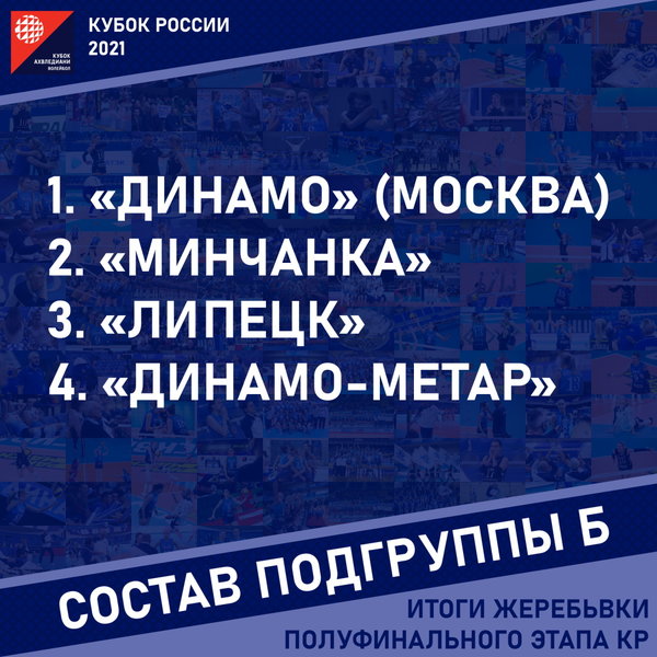 Определились соперники «Динамо» по полуфинальному этапу Кубка России