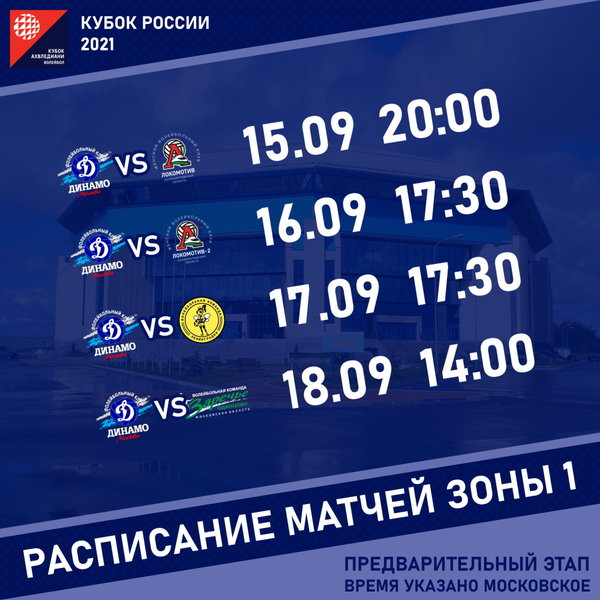 «Динамо» стартует на предварительном этапе Кубка России
